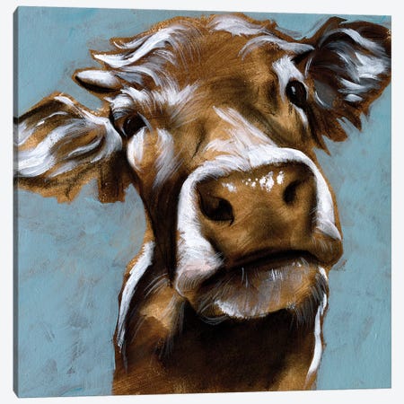 Cow Kisses I Canvas Print #JPP241} by Jennifer Paxton Parker Canvas Artwork