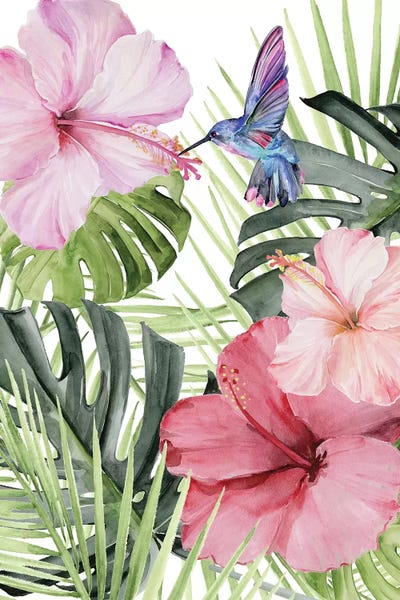 Pineapples: Hibiscus & Hummingbird I by Jennifer Paxton Parker