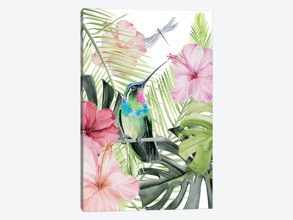 Hibiscus & Hummingbird II by Jennifer Paxton Parker 1-piece Canvas Print