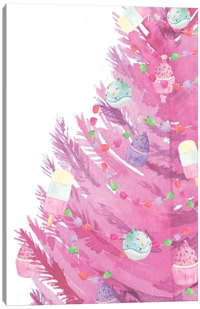 Candy Christmas Collection B Canvas Art Print - Christmas Trees & Wreath Art