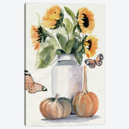 Autumn Sunflowers II Canvas Print #JPP519} by Jennifer Paxton Parker Canvas Wall Art