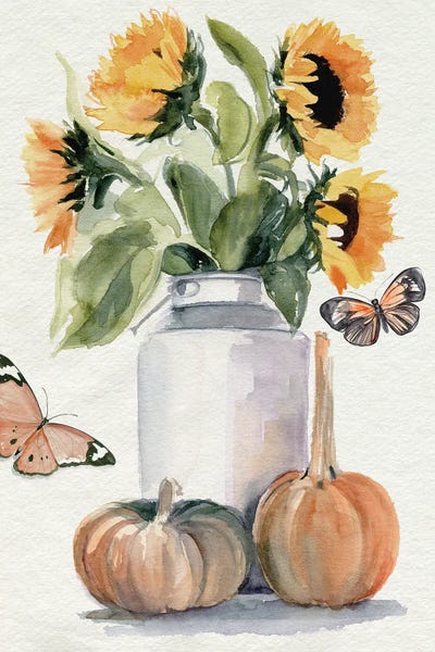 Butterflies and Flowers: Autumn Sunflowers II by Jennifer Paxton Parker