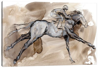 Off to the Races I Canvas Art Print - Horse Racing Art