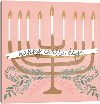 Happy Challa Days I Canvas Art Print - Hanukkah Art