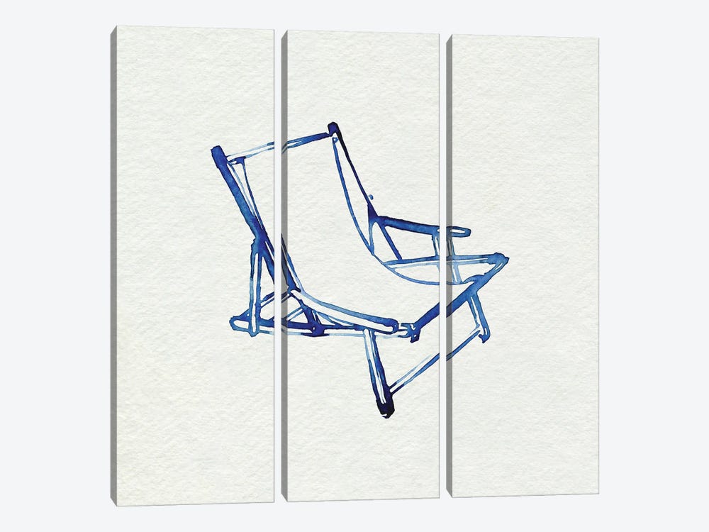 Beach Chairs I by Jennifer Paxton Parker 3-piece Canvas Wall Art