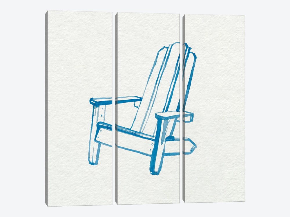 Beach Chairs II by Jennifer Paxton Parker 3-piece Canvas Art Print