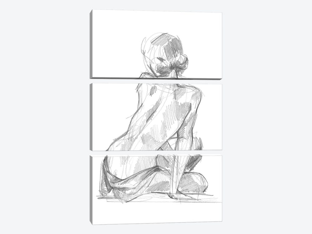 Sitting Pose II by Jennifer Paxton Parker 3-piece Canvas Art Print