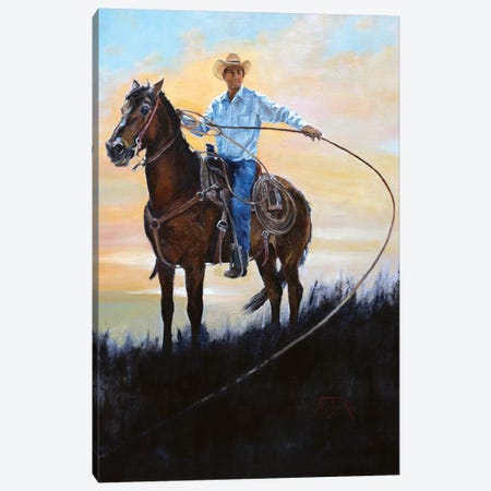 Rancher Canvas Print #JPR11} by Jan Perley Canvas Wall Art