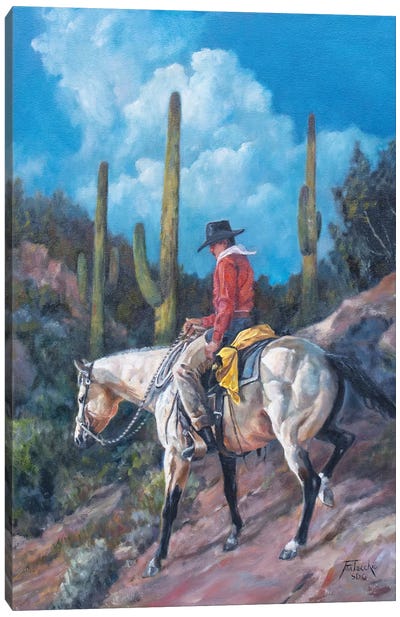 Saguaro Shortcut Canvas Art Print - Western Décor