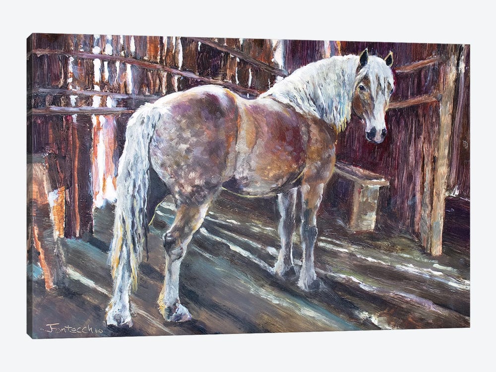Sheltering in the Old Barn by Jan Perley 1-piece Art Print
