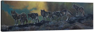 The Ridgeline Pack Canvas Art Print - Wolf Art