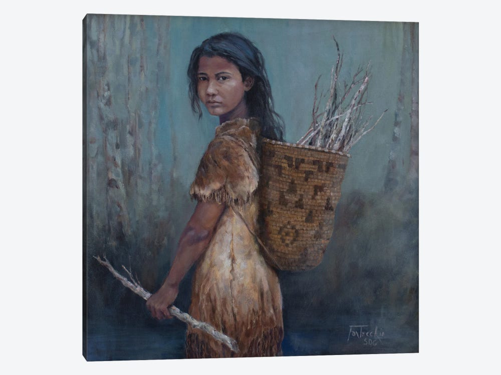 The Kindling Collector by Jan Perley 1-piece Canvas Art
