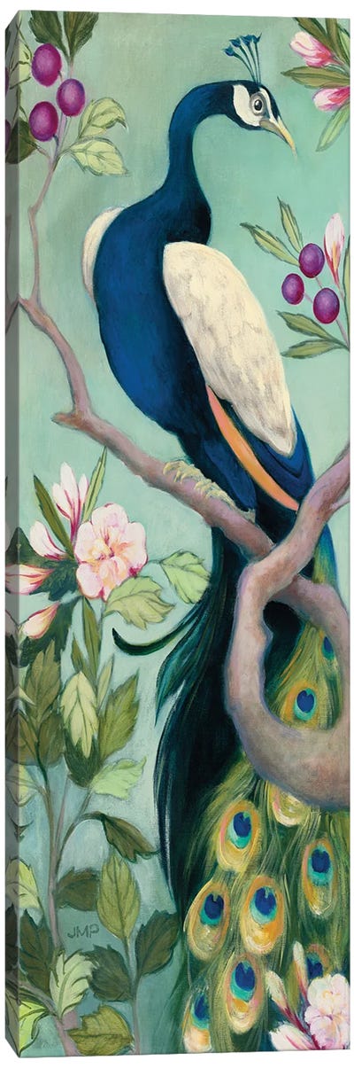 Pretty Peacock I Crop Canvas Art Print - Julia Purinton