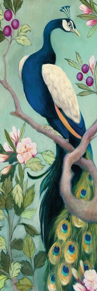 Panoramic Vertical: Pretty Peacock I Crop by Julia Purinton