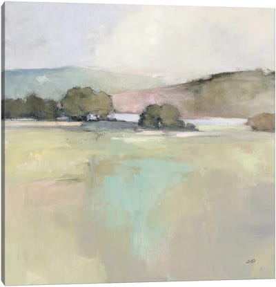 Distant Lake Neutral Canvas Art Print - Julia Purinton