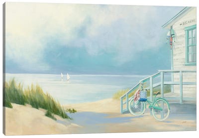 Morning Ride to the Beach Canvas Art Print - Bicycle Art