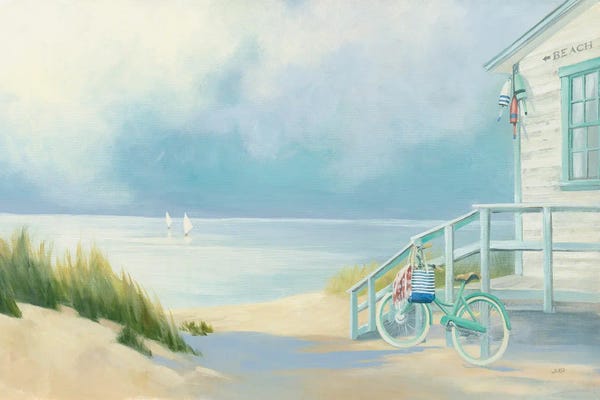 Large Coastal Art - Canvas Prints: Morning Ride to the Beach by Julia Purinton