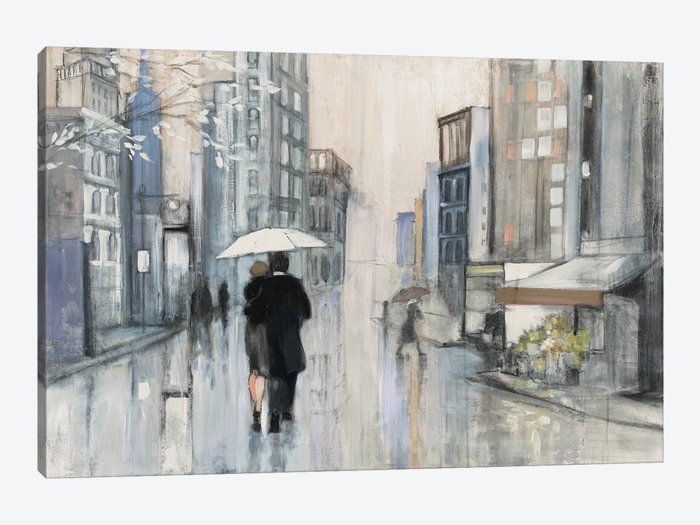 Spring Rain New York Neutral by Julia Purinton 1-piece Canvas Art Print