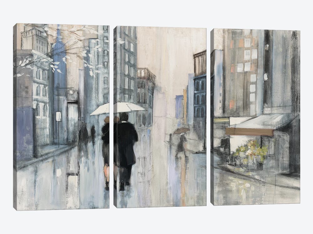 Spring Rain New York Neutral by Julia Purinton 3-piece Canvas Print