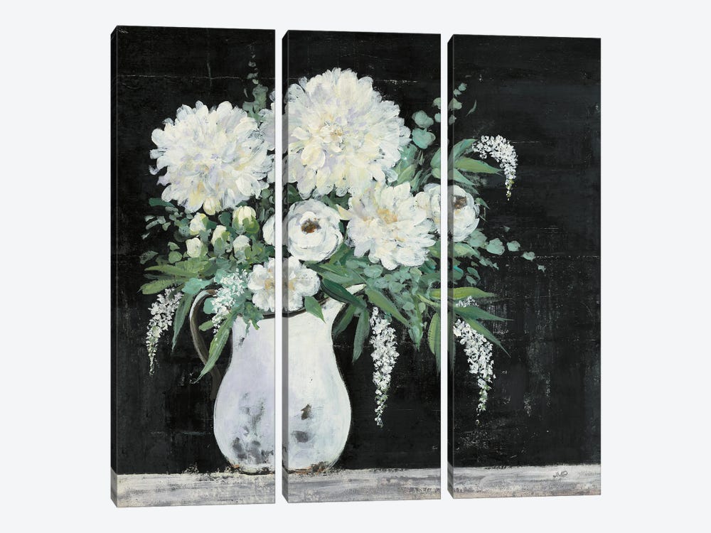 Late Summer Bouquet I Black Crop by Julia Purinton 3-piece Canvas Art
