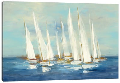 Regatta Sail Canvas Art Print - Boat Art