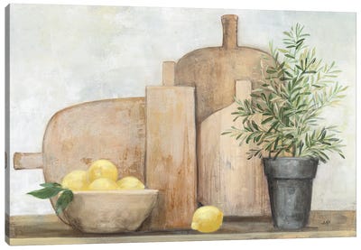 Rustic Kitchen Canvas Art Print - Lemon & Lime Art