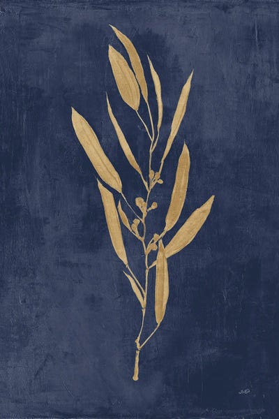 Blue & Gold: Botanical Study I Gold Navy by Julia Purinton