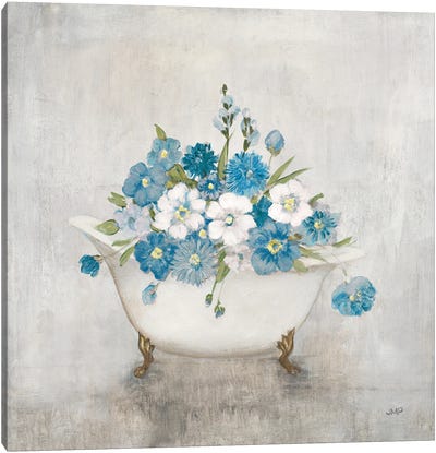 Bathing Beauty Blue Canvas Art Print - Julia Purinton