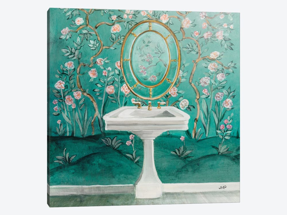 Chinoiserie Bath I Sq by Julia Purinton 1-piece Canvas Artwork