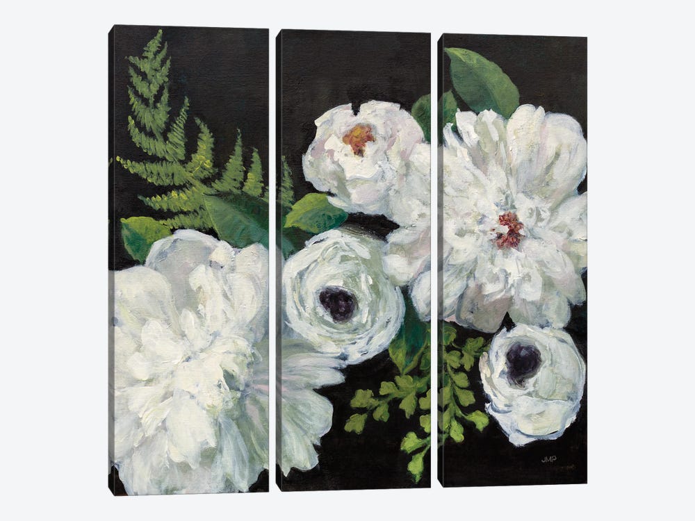 Midnight Bouquet I by Julia Purinton 3-piece Canvas Wall Art