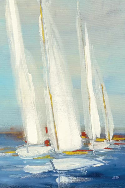Nautical Living Room: Summer Regatta II Red Yellow by Julia Purinton