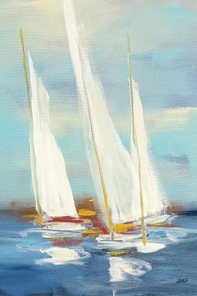 Nautical Living Room: Summer Regatta III Red Yellow by Julia Purinton