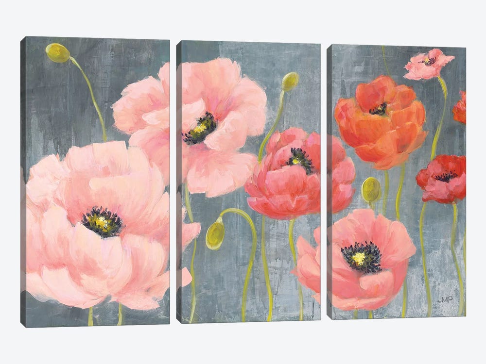 Poppy Party by Julia Purinton 3-piece Canvas Art