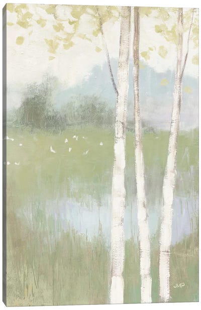 Spring Fling II Cool Crop Canvas Art Print - Birch Tree Art