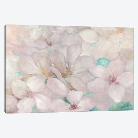 Apple Blossoms Teal Canvas Print #JPU55} by Julia Purinton Canvas Artwork