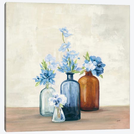 Windowsill Garden I Blue Canvas Print #JPU64} by Julia Purinton Canvas Art Print