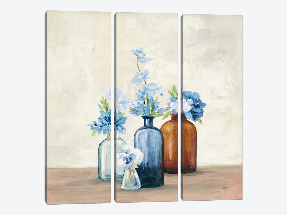 Windowsill Garden I Blue by Julia Purinton 3-piece Canvas Art