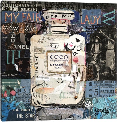 Coco Chanel Canvas Art Print - Perfume Bottle Art