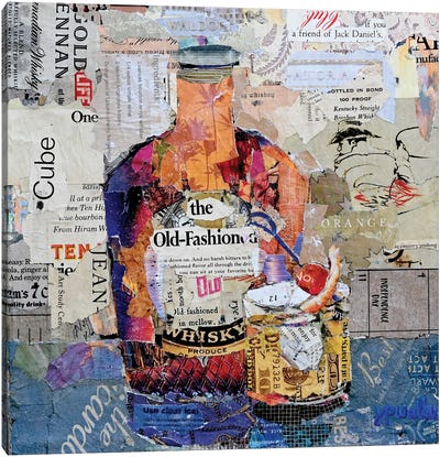 The Old Fashioned Canvas Art Print - Food & Drink Typography