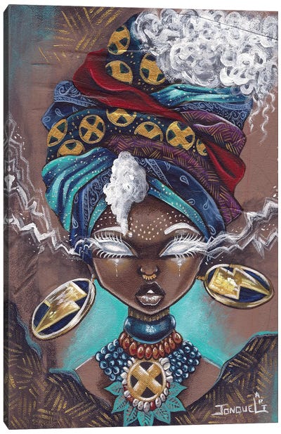 Afro Storm Canvas Art Print - Jonquel Art