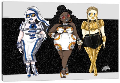 Droid Chic Canvas Art Print - Cyberpunk Art