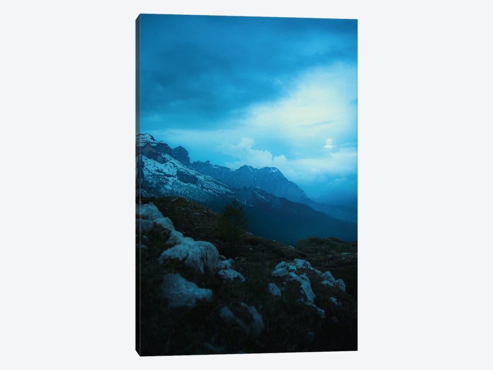 Blue Hour On Italian Mountains 1-piece Canvas Art Print