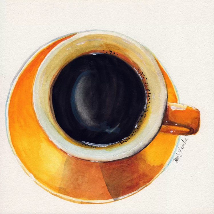 Yellow Coffee Cup by Jennifer Redstreake wall art