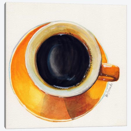 Yellow Coffee Cup Canvas Print #JRE100} by Jennifer Redstreake Canvas Art