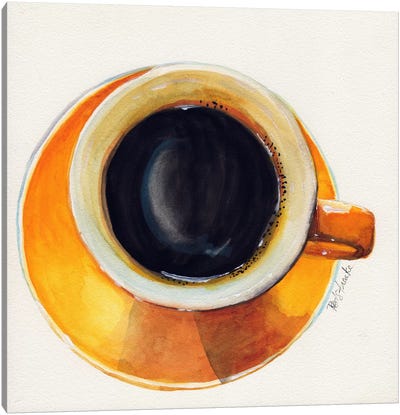 Yellow Coffee Cup Canvas Art Print - Jennifer Redstreake
