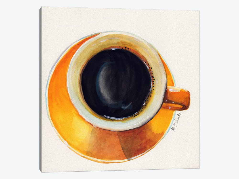 Yellow Coffee Cup by Jennifer Redstreake 1-piece Canvas Art