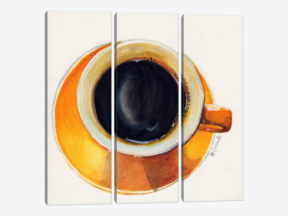 Yellow Coffee Cup by Jennifer Redstreake 3-piece Canvas Artwork