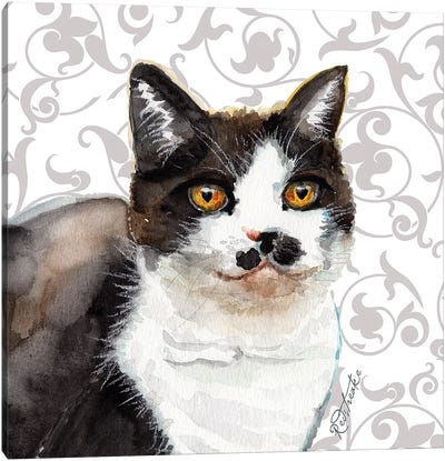 Aretha Canvas Art Print - Snowshoe Cat Art