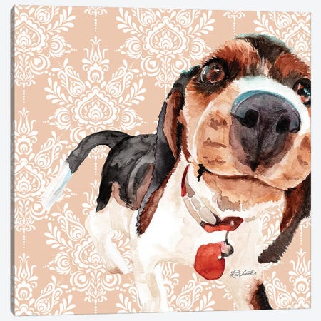 Beagle Canvas Print #JRE103} by Jennifer Redstreake Canvas Art