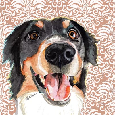 Bernese Mountain Dog by Jennifer Redstreake framed canvas print